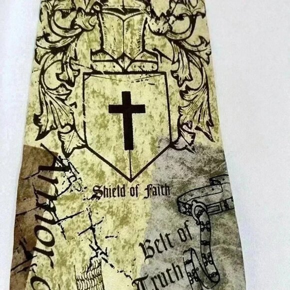 EAGLES WINGS MENS TIE 100% SILK ARMOR OF GOD - Picture 2 of 9